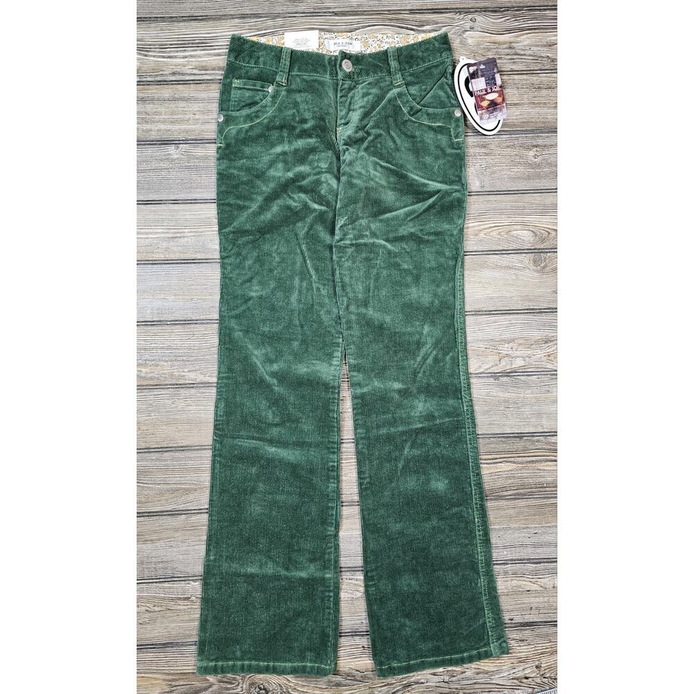 Vintage Paul And Joe Corduroy Pant Womens Sz 5 Green NWT 2006 Target Y2K